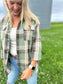 Sage Green Plaid Flannel Shacket