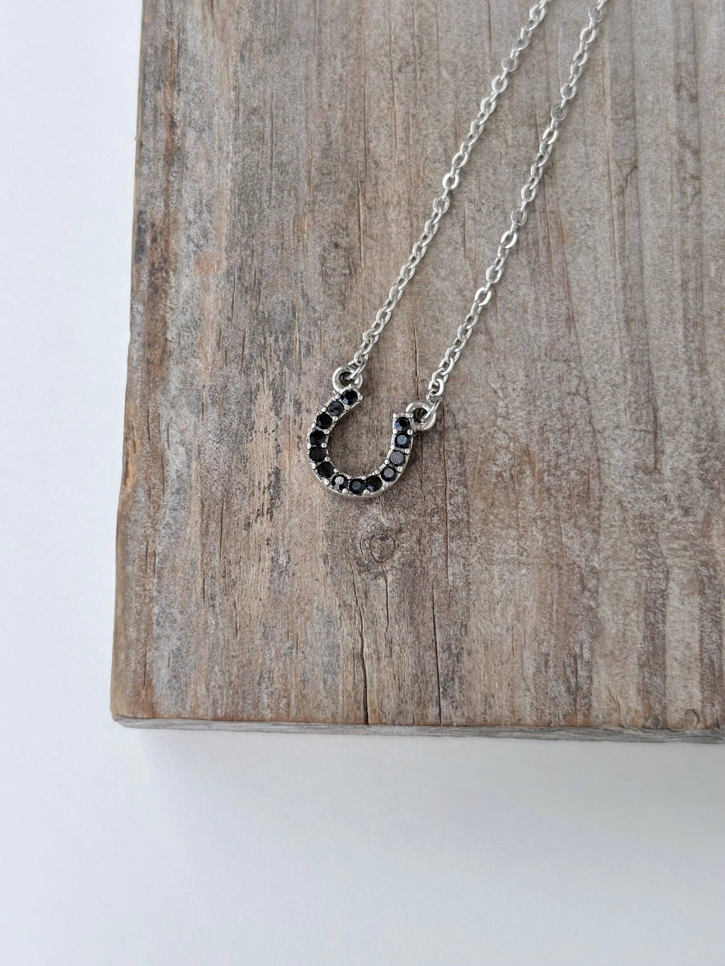 Boho Ranch Shop - Dainty Rhinestone Horseshoe Pendant Necklace: 5