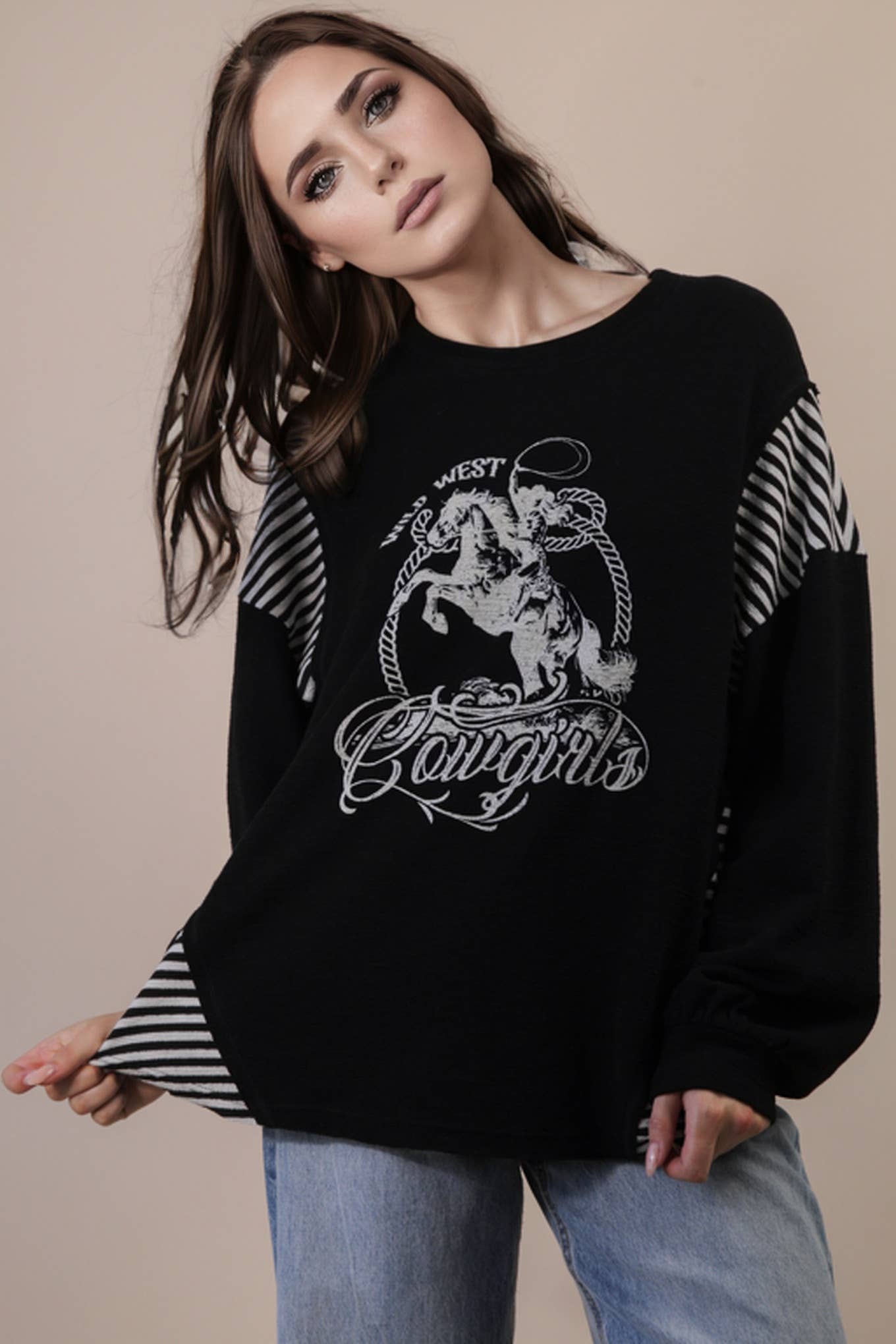 Oversized Western Graphic Top