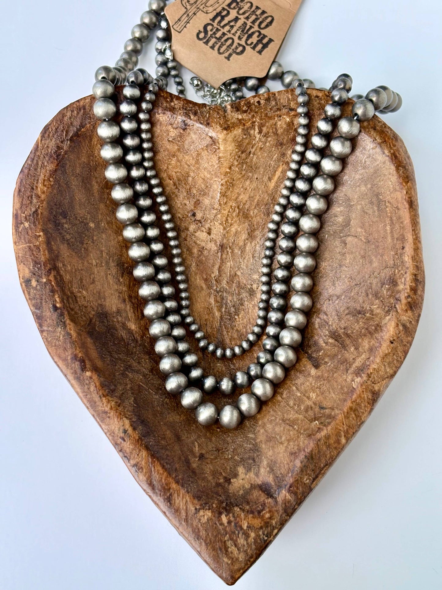 Boho Ranch Shop - 3 Layer Western Style Navajo Pearl Beaded Necklace Set