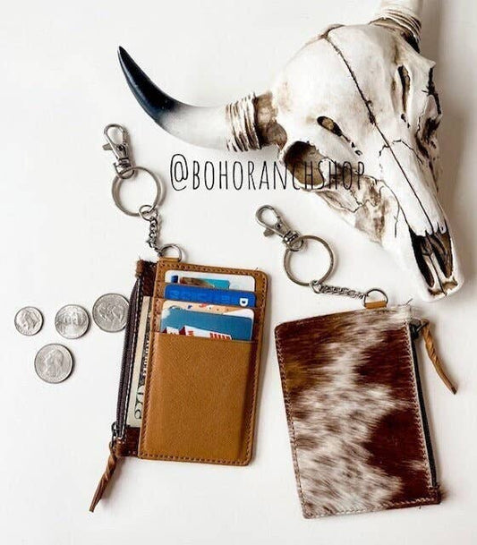Cowhide Leather Keychain Wallet