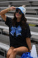 Blue Faux Glitter Football Tee