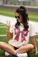 Cardinal Shiny Bow Tee