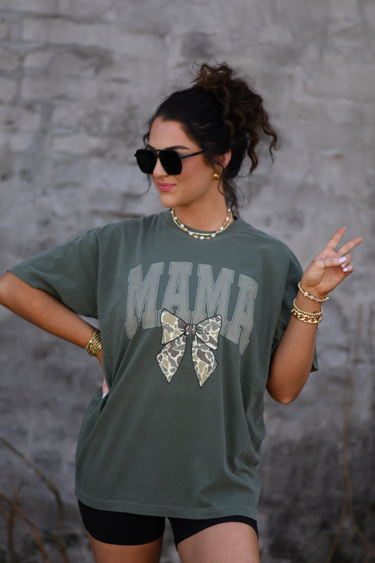 Mama Camo Bow Tee