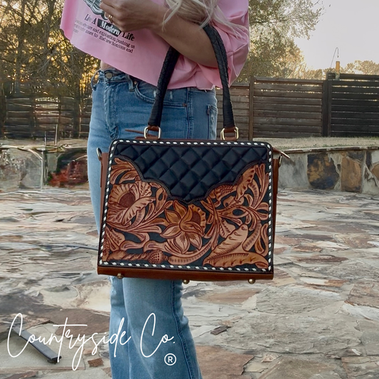 Laney Tooled Leather Conceal Carry Handbag