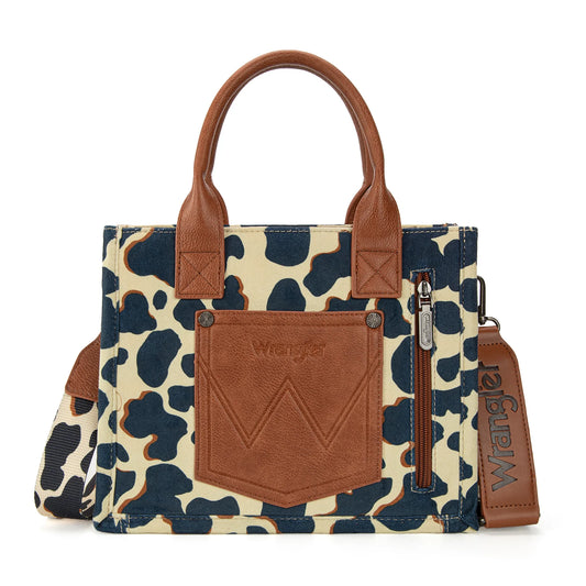 Wranlger Cow Print Concealed Carry Tote/Crossbody - Brown