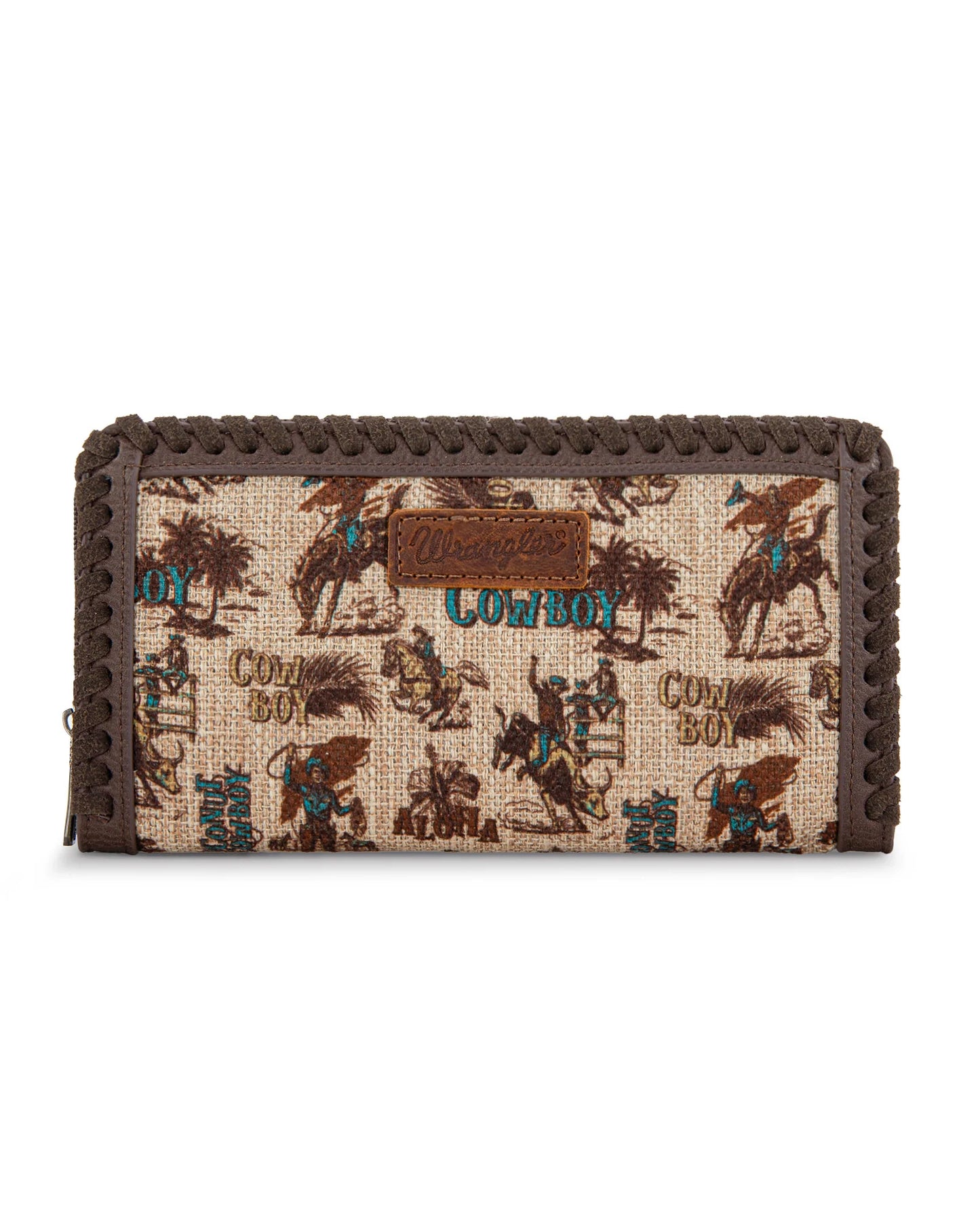 Wrangler Vintage Retro Cowboy Cool Print Wallet - Tan