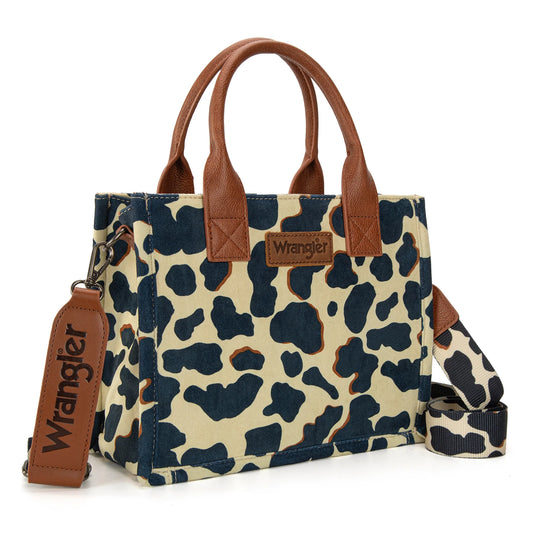 Wranlger Cow Print Concealed Carry Tote/Crossbody - Brown