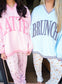 Latte - Pink Vintage V-Neck Sweatshirt