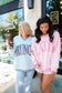 Latte - Pink Vintage V-Neck Sweatshirt