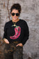 Disco Chili Pepper Cropped Sweatshirt