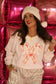 Pink Candy Cane Bow Sweatshirt/Tee