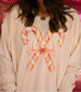 Pink Candy Cane Bow Sweatshirt/Tee