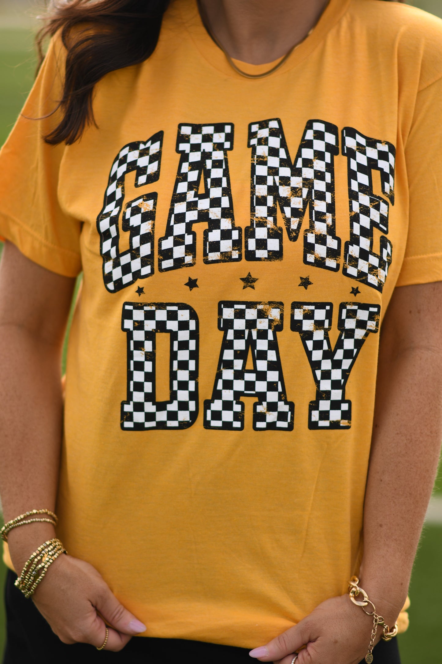 RTS Gold Checkered Game Day Tee