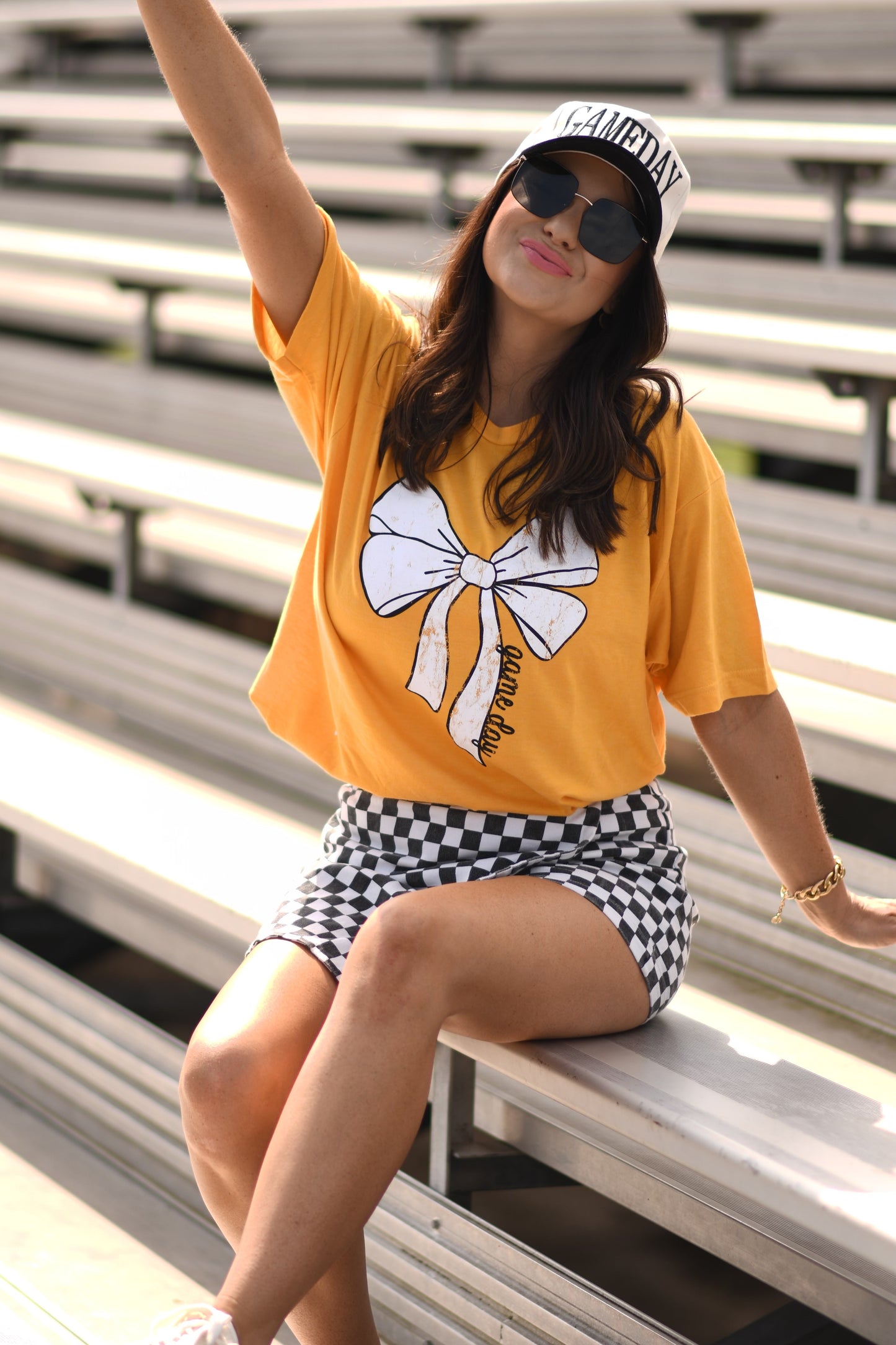 **SALE** RTS Gold Game Day Bow Tee