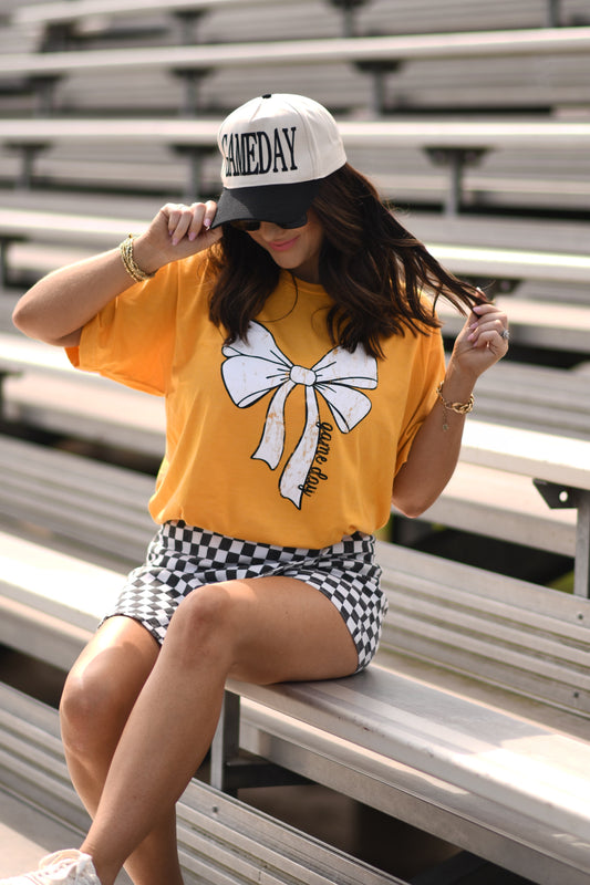 **SALE** RTS Gold Game Day Bow Tee