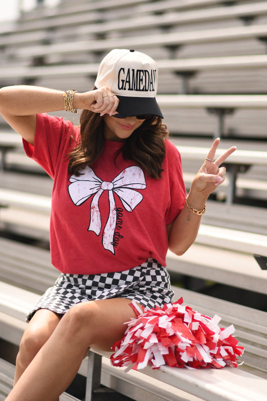 **SALE** RTS Red Game Day Bow Tee