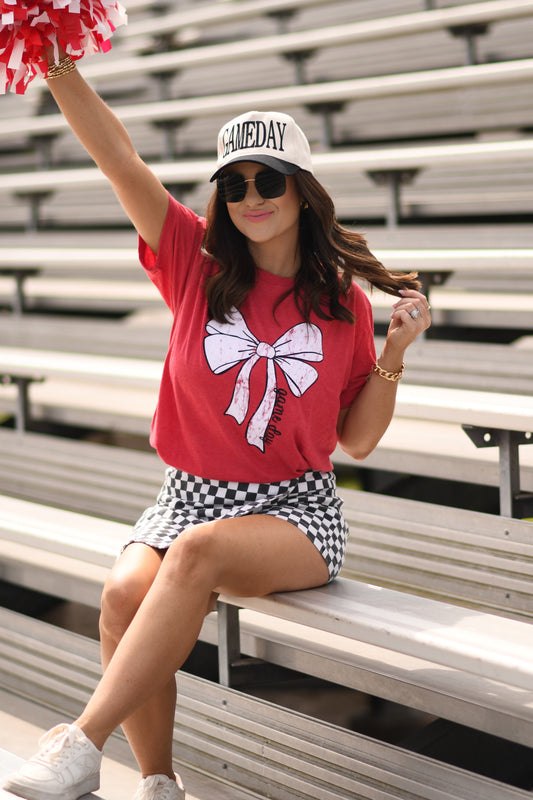 **SALE** RTS Red Game Day Bow Tee