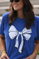 **SALE** RTS Blue Game Day Bow Tee