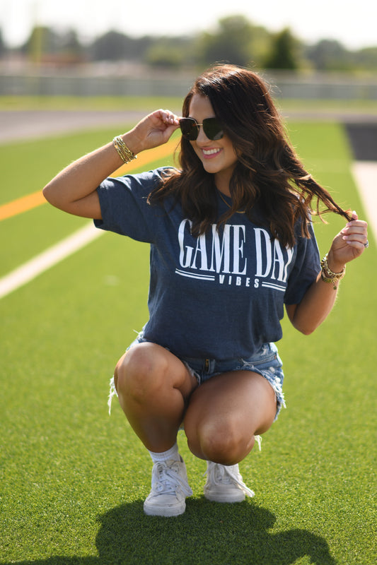 **SALE** RTS Navy Game Day Vibes Tee