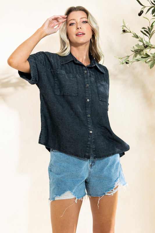 Oversized Washed Denim Shirt