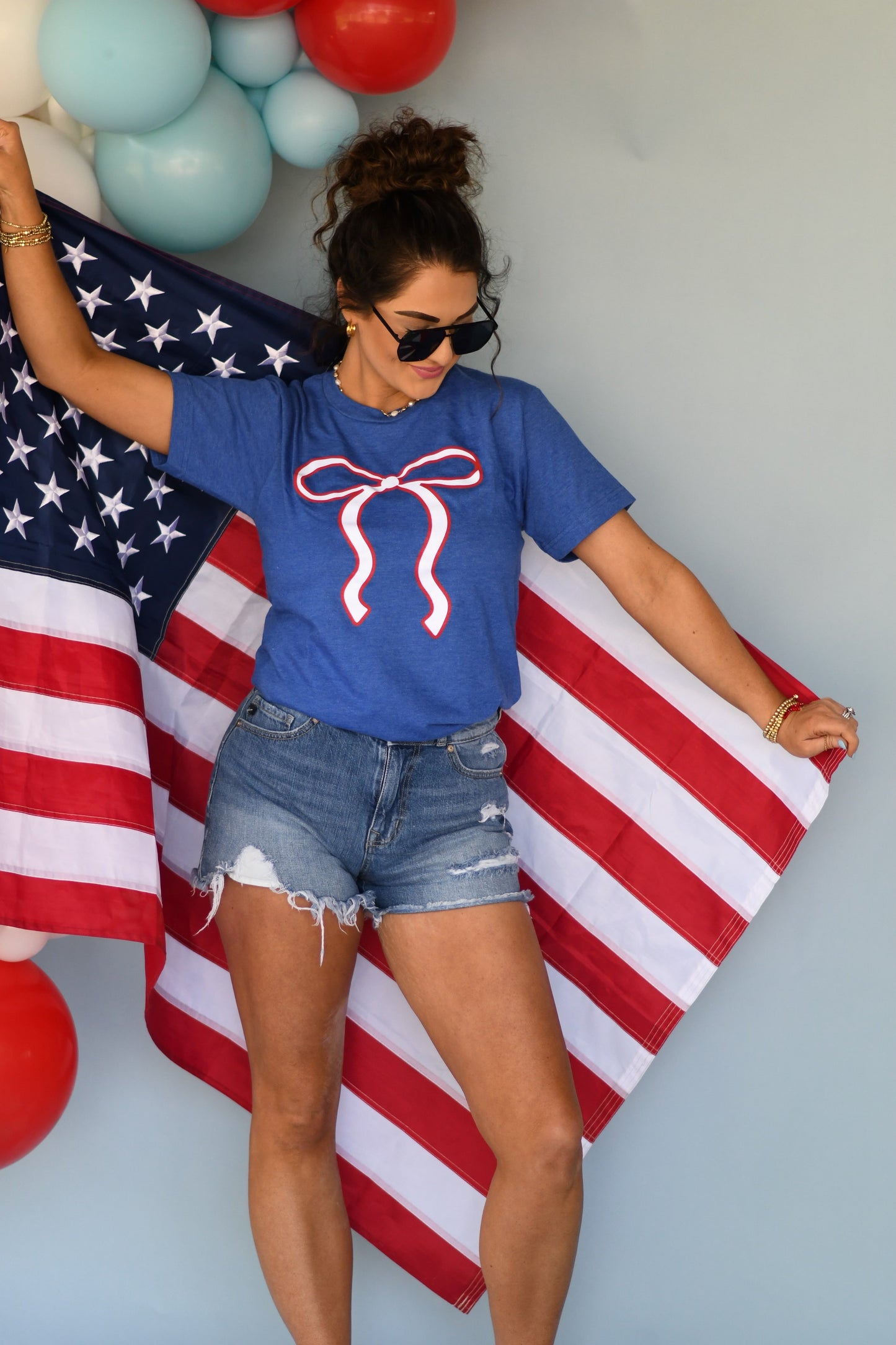 **SALE** Glitter American Bow Tee