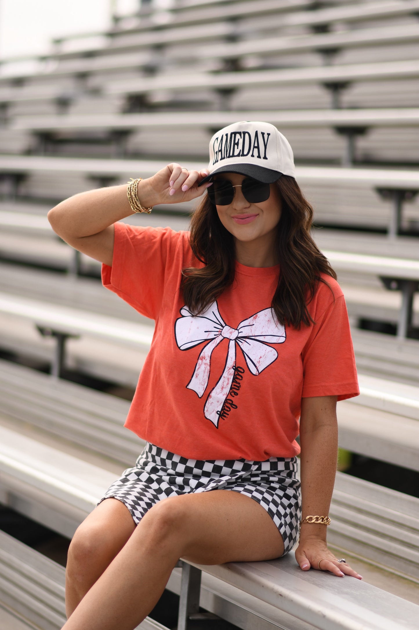 **SALE** RTS Orange Game Day Bow Tee