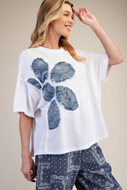 Flower Paisely Patch Shirt