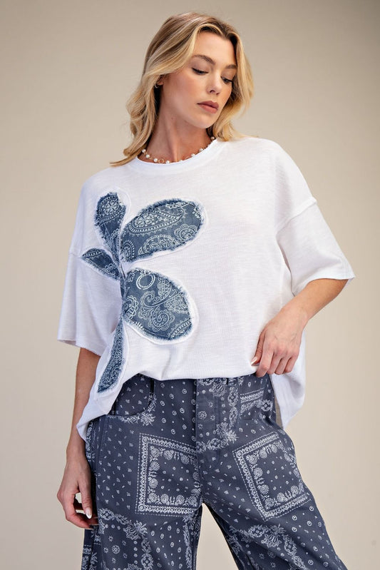 Flower Paisely Patch Shirt