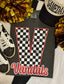 Custom Distressed Checkered Spirit Tee