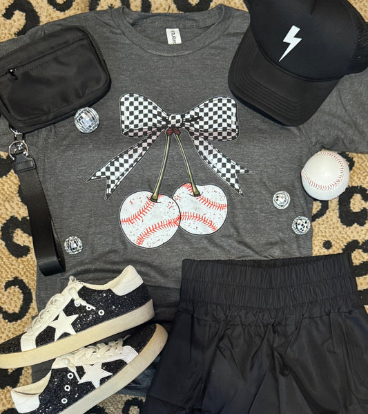 Baseball Cherries Tee