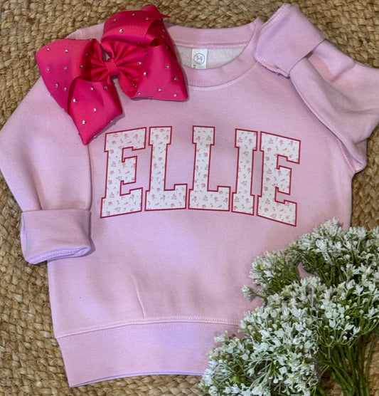 Custom Floral Girls Name Sweatshirts