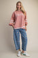 FAITH PATCH FRONT WASHED TERRY PULLOVER