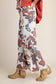 COW FLORAL PRINT WASHED STRETCH TWILL PANTS