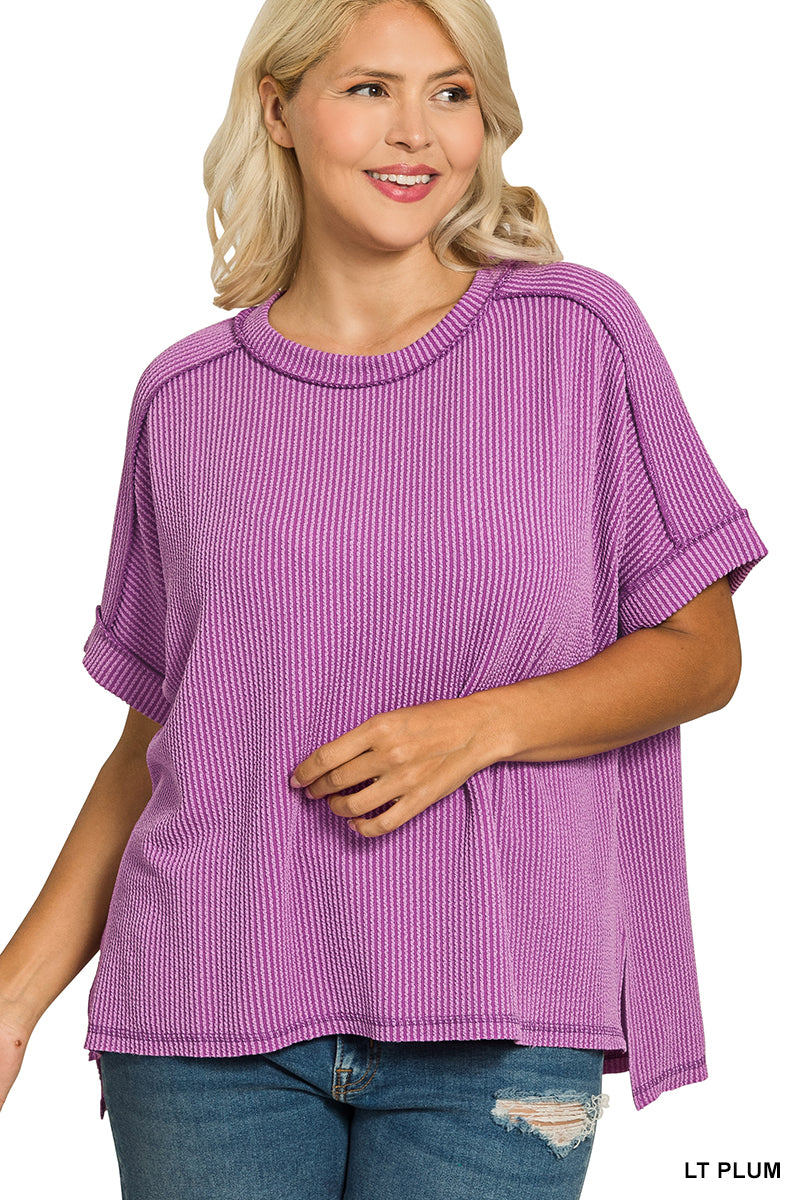 Plus - Washed Ribbed Top (2 colors)