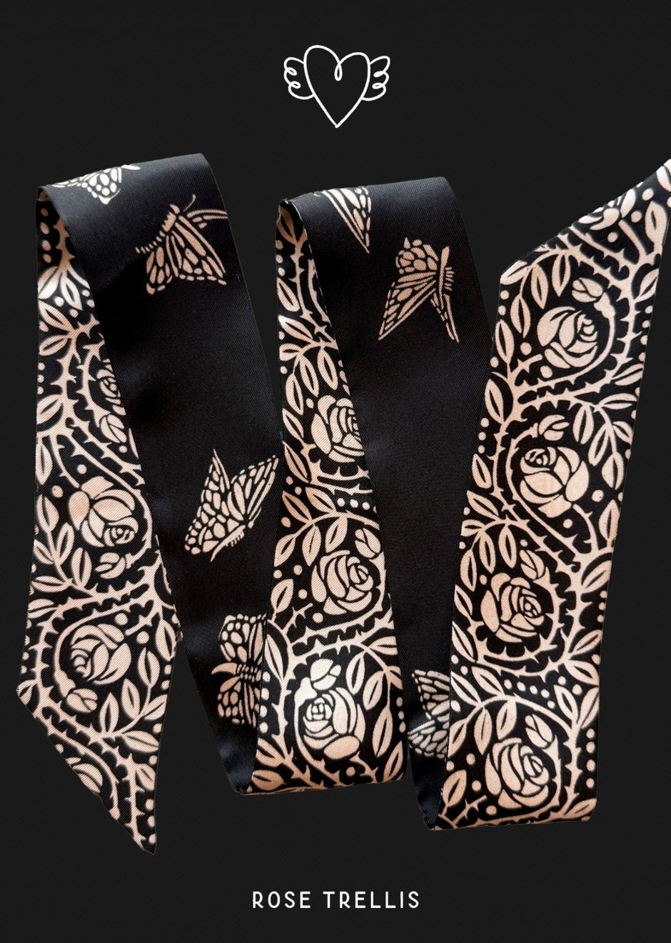 Rose Trellis Silk Twilly