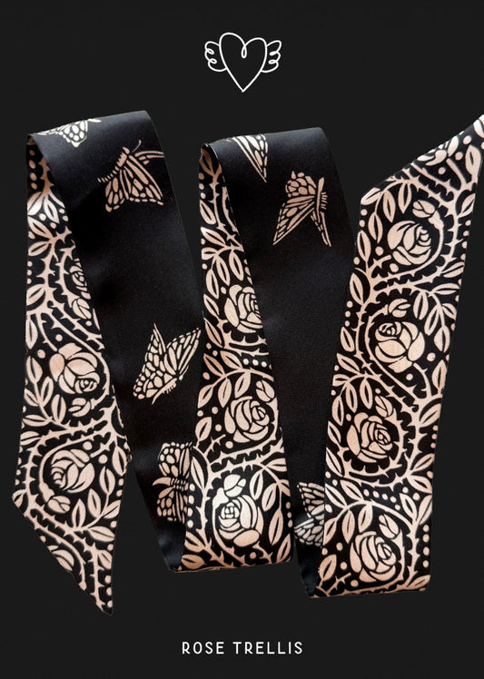 Rose Trellis Silk Twilly