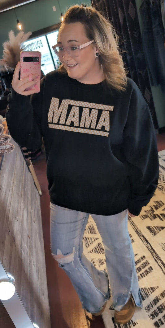 MAMA Checkered Sweatshirt