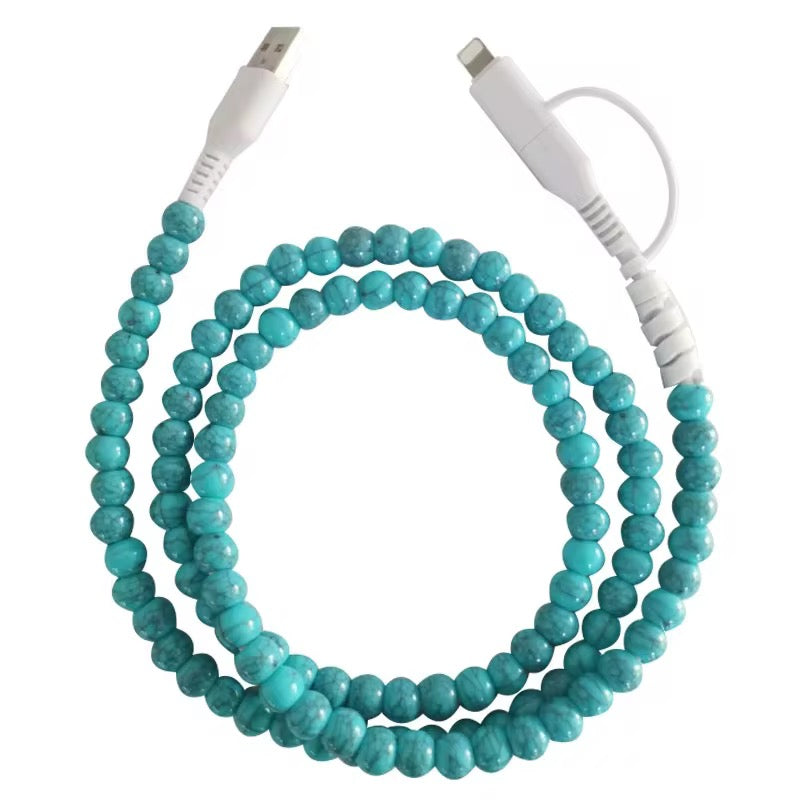 RTS Western Turquoise Beaded Cell Phone Charger