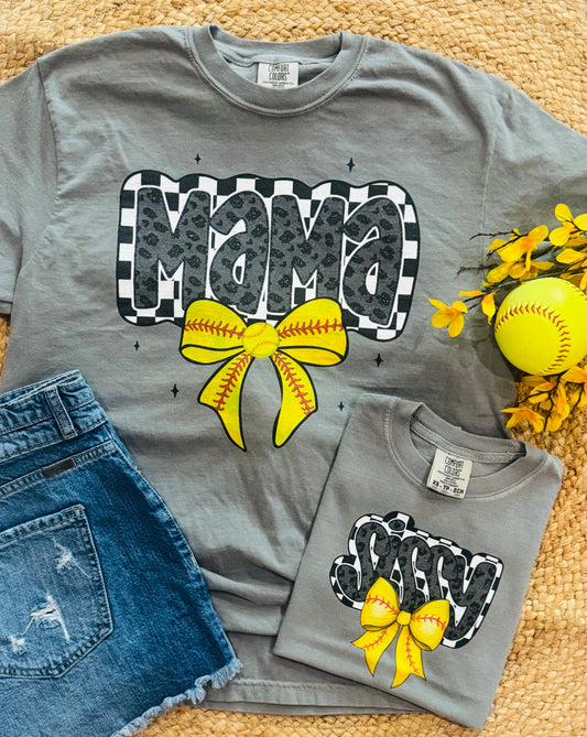Softball Bow Mama/Sissy Tee