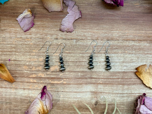 Sterling Silver Saucer Pearl Dangle Earrings – Handmade by Colby Ogg & Addalie Ogg – USA Made