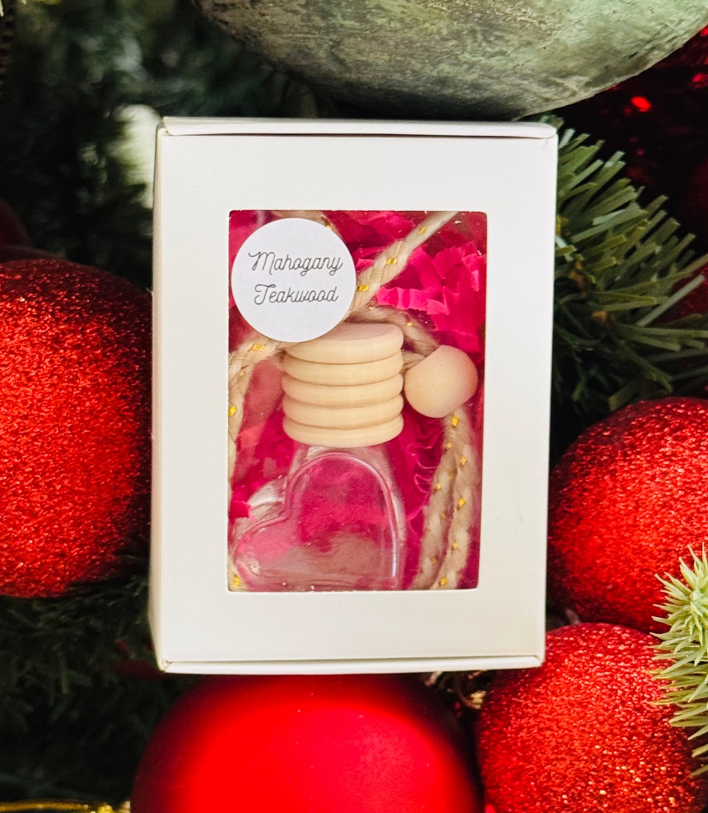 Mahogany Teakwood Heart Car Diffuser