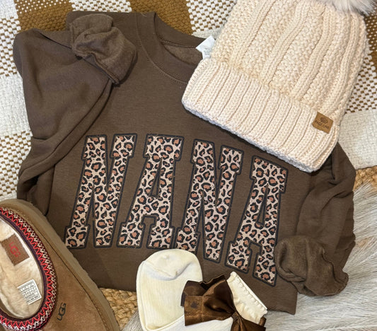 Nana Leopard Name Sweatshirt