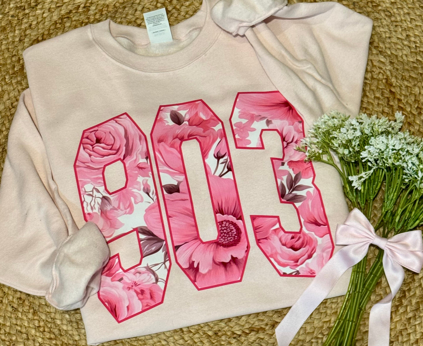 Custom Floral Area Code Sweatshirt