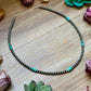 Sterling Silver Pearl Necklace with Turquoise & Variscite Rondelles – 19.5”