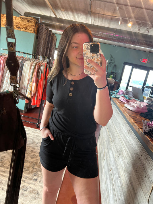 Black Shorts Romper