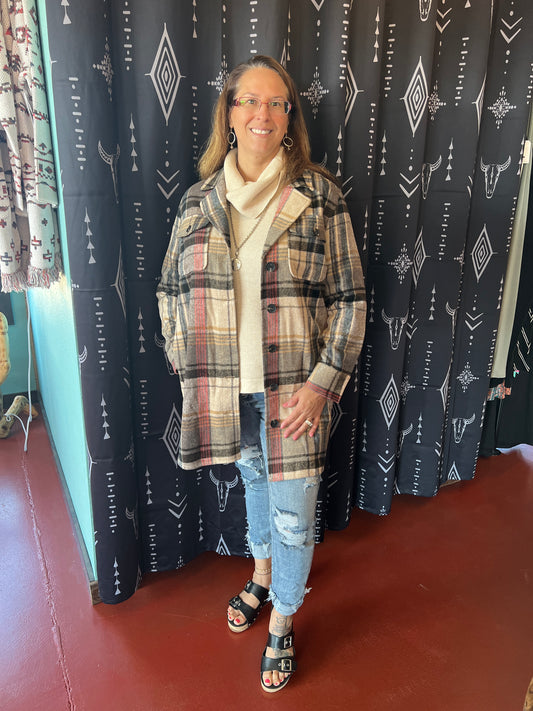 Teakwood Long Shacket