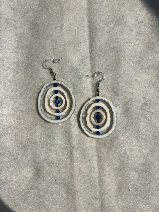 Deer Antler Blue Beads Earrings