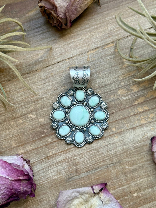 Sterling Silver Paloma Variscite Cluster Pendant β Handmade by Artist Shay Pfeiffer