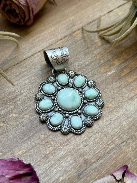 Sterling Silver Paloma Variscite Cluster Pendant β Handmade by Artist Shay Pfeiffer